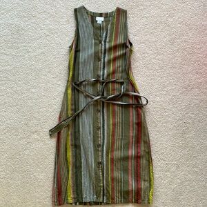 Liz Claiborne sleeveless button-down linen dress